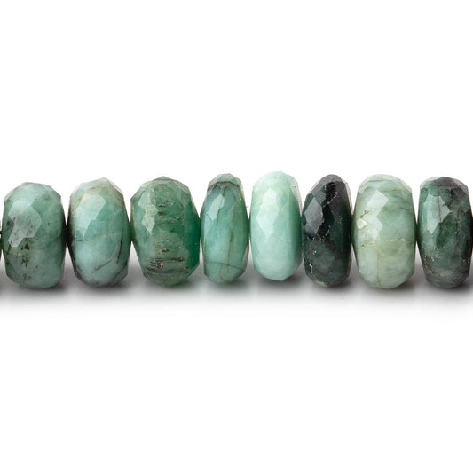 8.5-9mm Brazilian Emerald faceted rondelle beads 8 inch 37 pieces