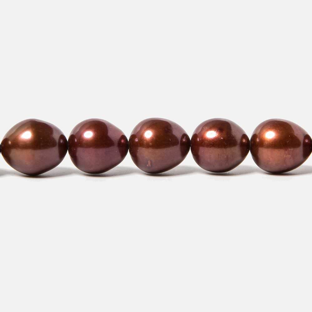 8.5x9mm Chocolate Cherry Straight Drill Oval Freshwater Pearl 40pcs