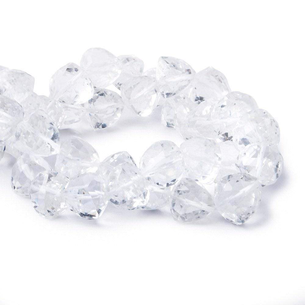 8.5-9mm Crystal Quartz Straight Drill Faceted Trillion 9 inch 25 pieces