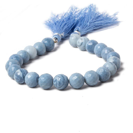 8.5-9mm Owyhee Natural Blue Opal faceted round beads 7.5 inch 22 pieces