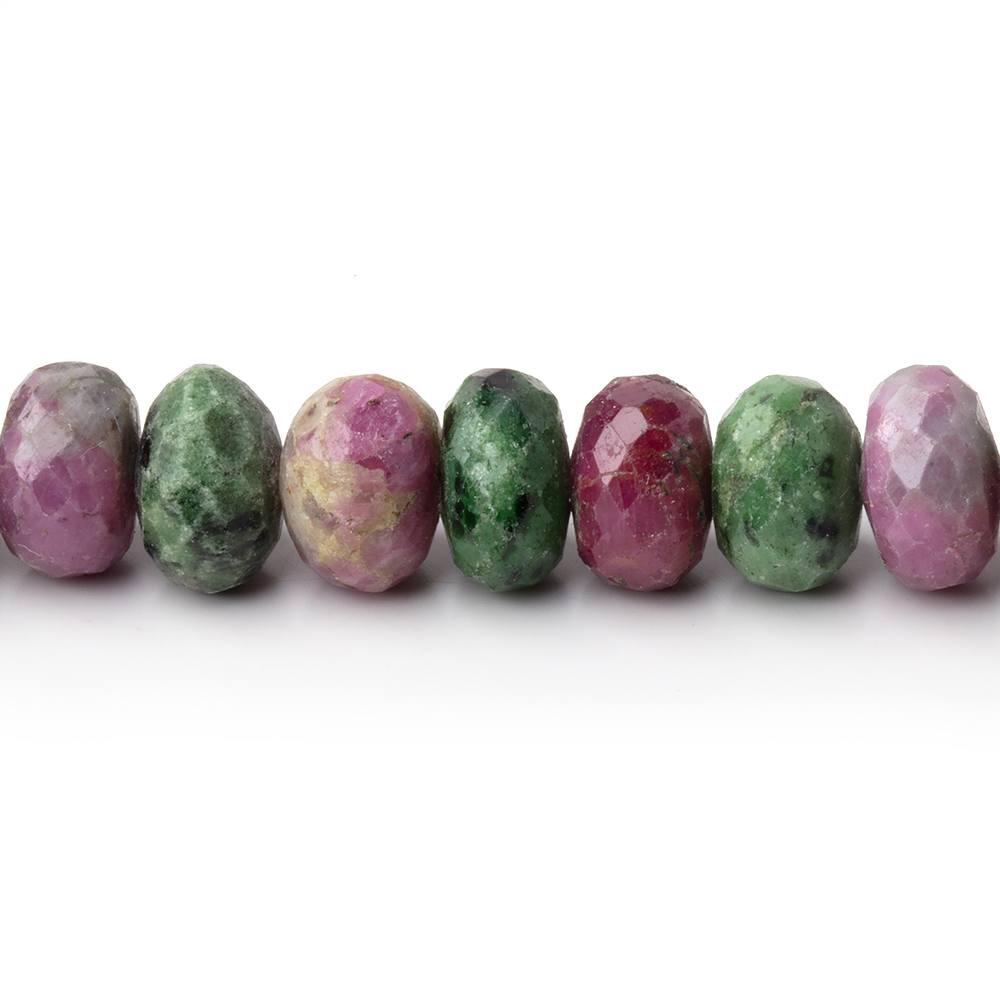 8.5-9mm Ruby in Zoisite Faceted Rondelle Beads 16 inch 70 pieces