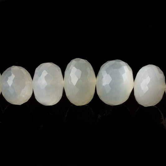 8.5-14mm Sage Moonstone faceted rondelles 15 inch 59 beads AA
