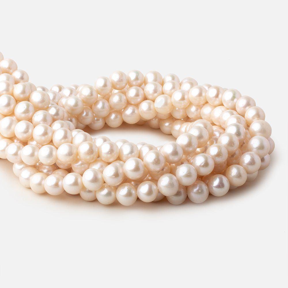 8.5x8-9.5x9mm Off White Off Round freshwater pearls 16 inch 47 pieces
