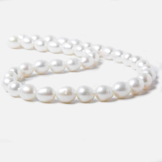 8.5x9.5-9.5x11mm White Straight Drill Baroque Freshwater Pearl 15.5 inch 39 pcs