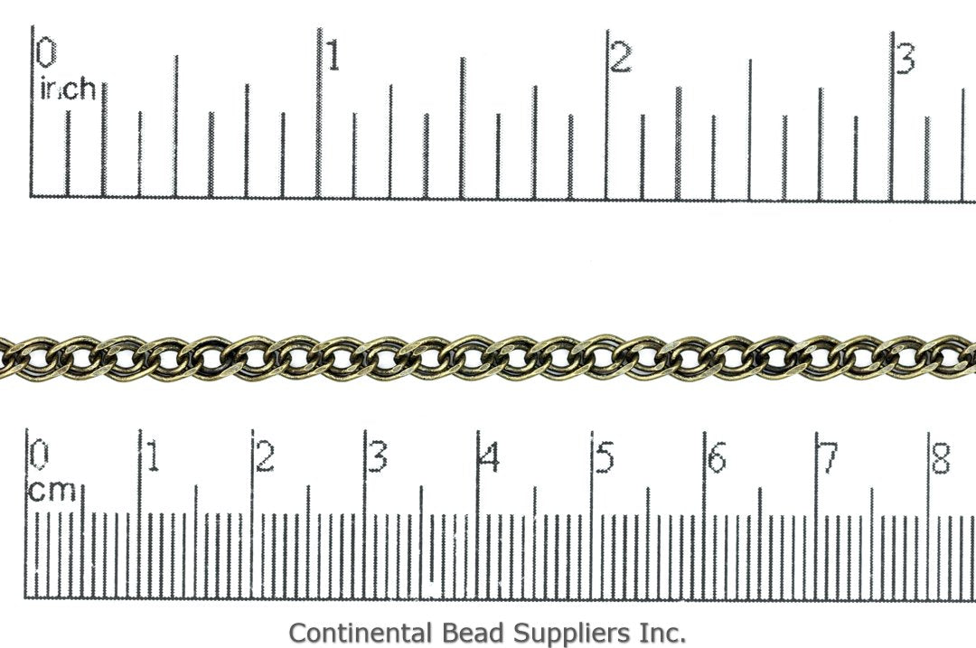 4mm Elegant Layered Double Link Curb Chain - Made of Brass - Sold by the Foot - Ch-883