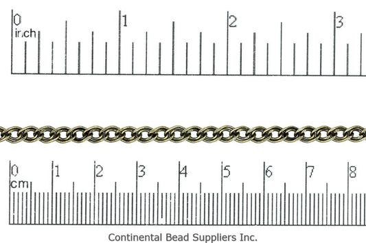4mm Elegant Layered Double Link Curb Chain - Made of Brass - Sold by the Foot - Ch-883