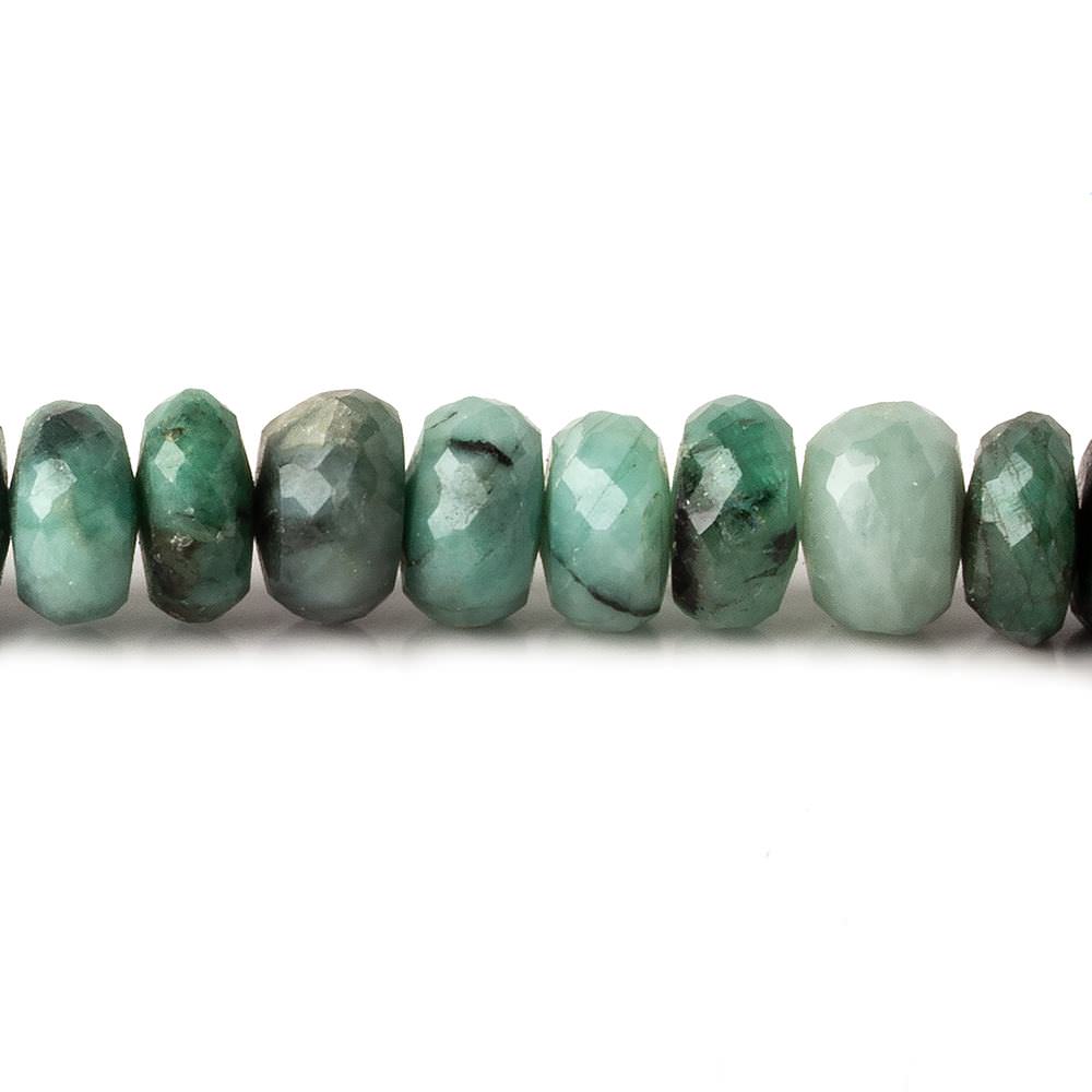 8mm Brazilian Emerald Faceted Rondelles 8 inch 41 pieces