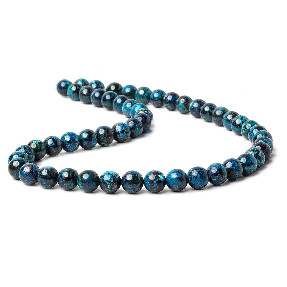 8mm Chrysocolla Plain Rounds 16 inch 51 beads AA