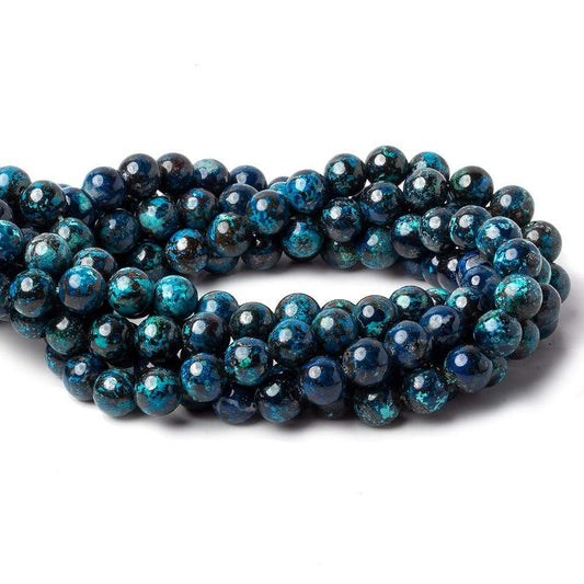 8mm Chrysocolla Plain Rounds 16 inch 51 beads AA