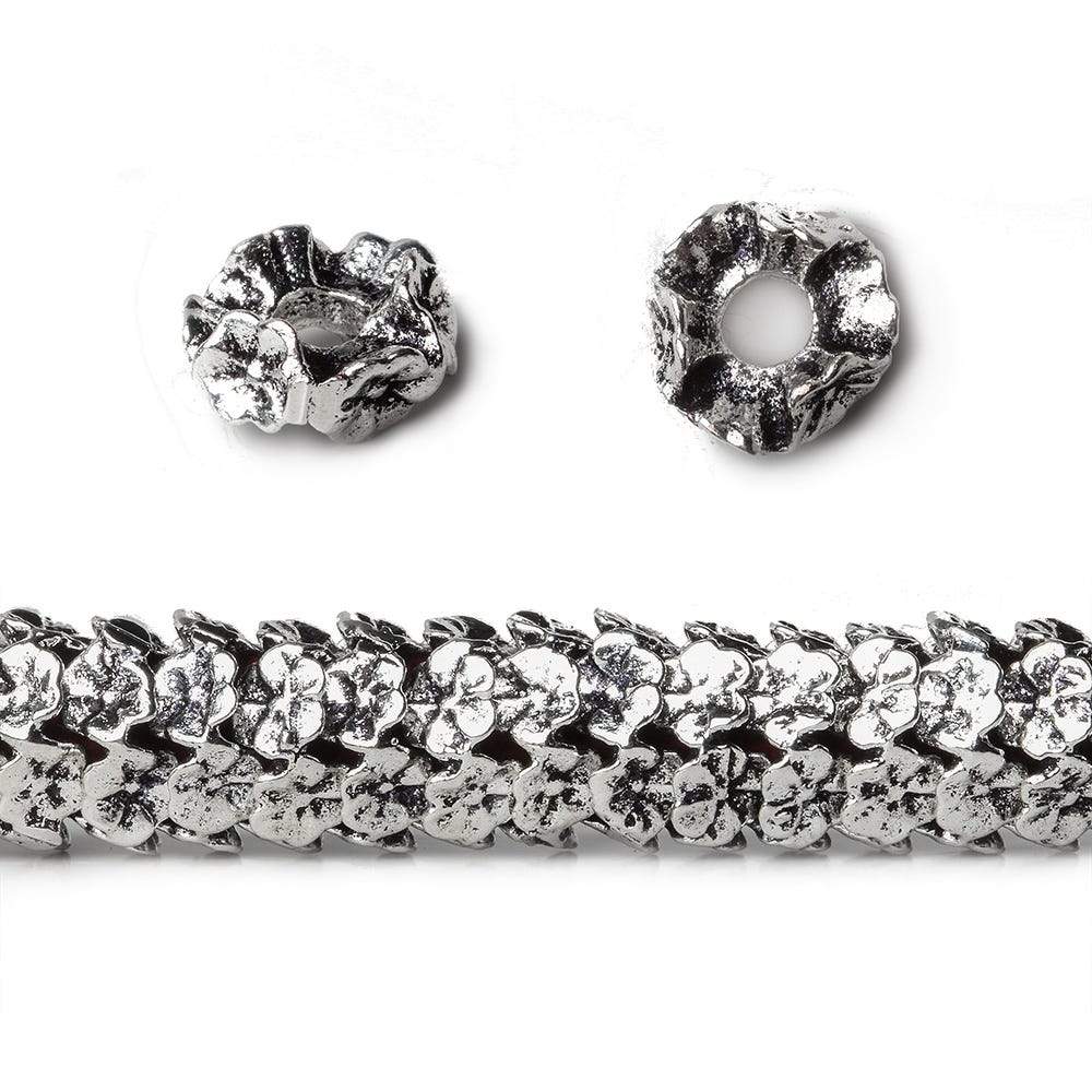 8mm Floral Edge Spacers with 3mm Large Hole 8 inch 62 Beads