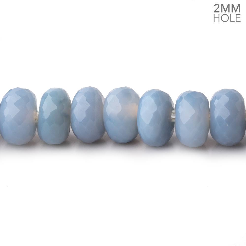 8mm Light Blue Owyhee Denim Opal 2mm Large Hole Faceted Rondelles 8 inch 39 beads