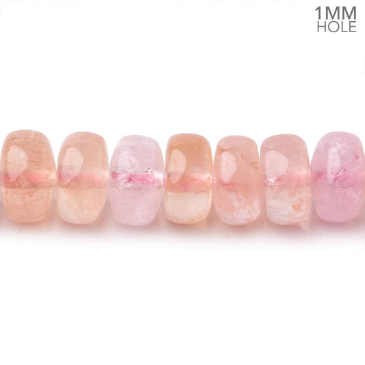 8mm Morganite Plain Rondelle Beads 16 inch 86 pieces AA 1mm hole