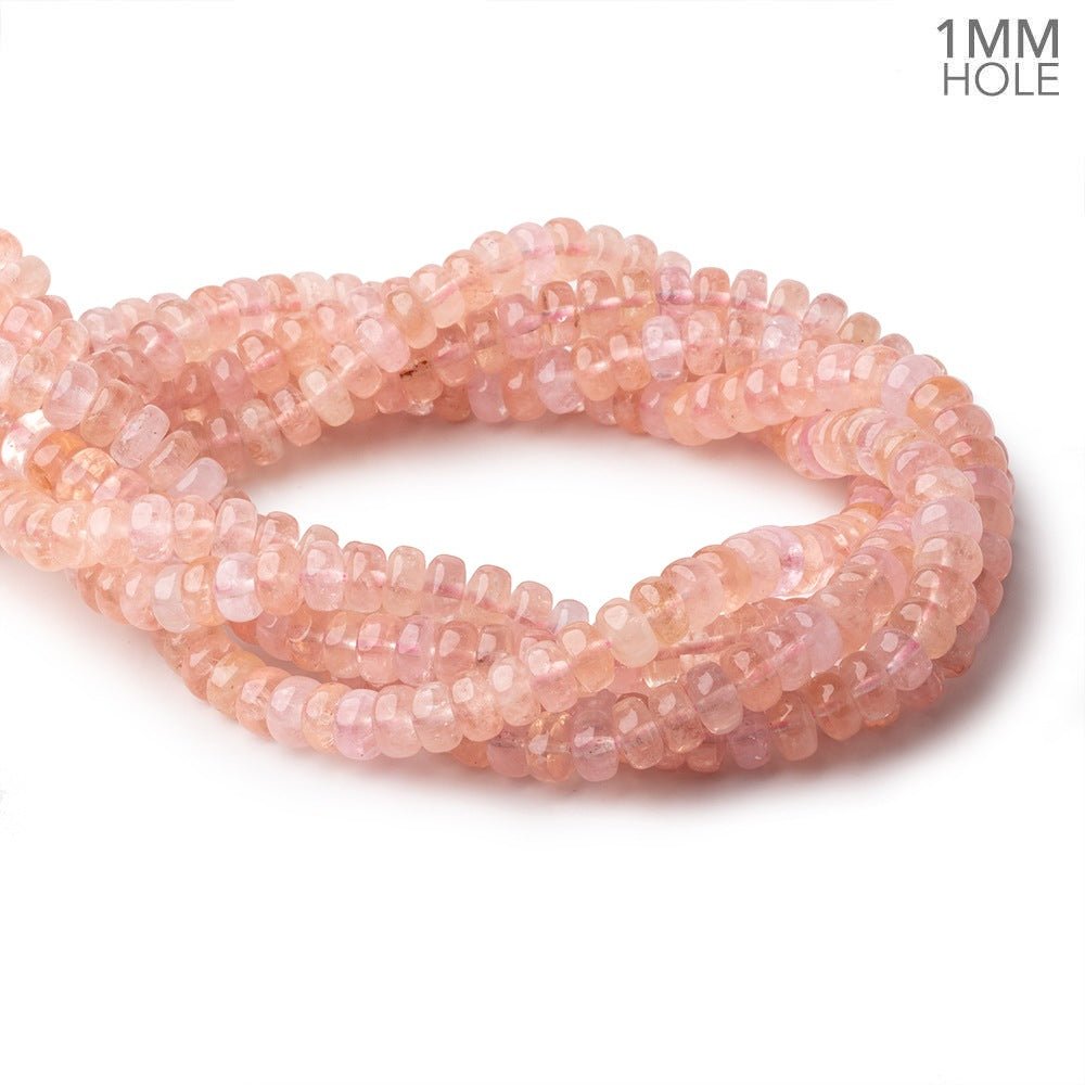 8mm Morganite Plain Rondelle Beads 16 inch 86 pieces AA 1mm hole