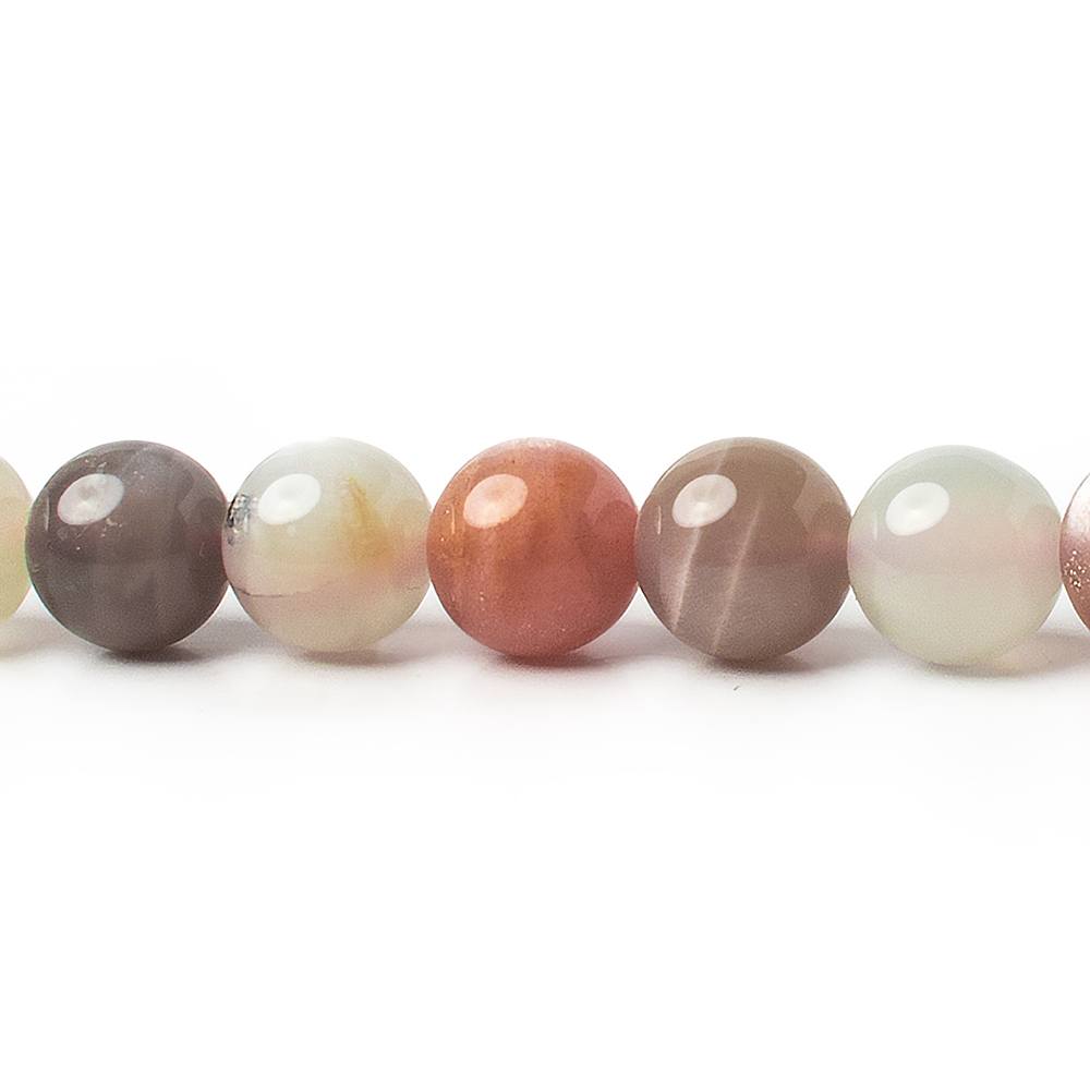 8mm Multi Color Moonstone Plain Rounds 16 inch 50 beads AA
