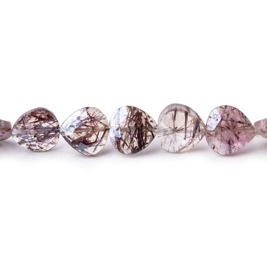 8mm Mystic Moss Amethyst Faceted Heart Beads 8 inch 27 pieces