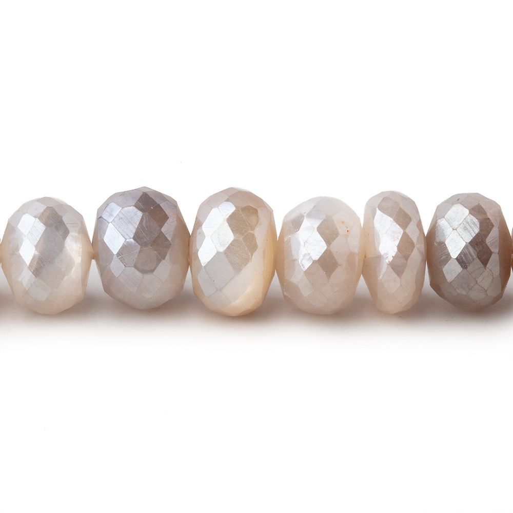 8mm Mystic Multi Color Moonstone faceted rondelles 14 inch 58 pieces