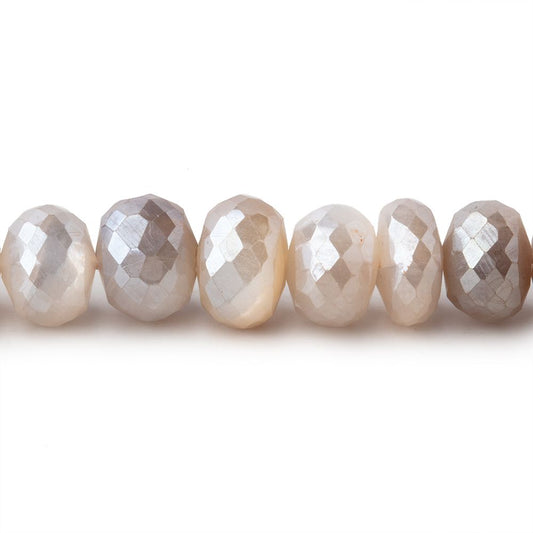 8mm Mystic Multi Color Moonstone faceted rondelles 14 inch 58 pieces