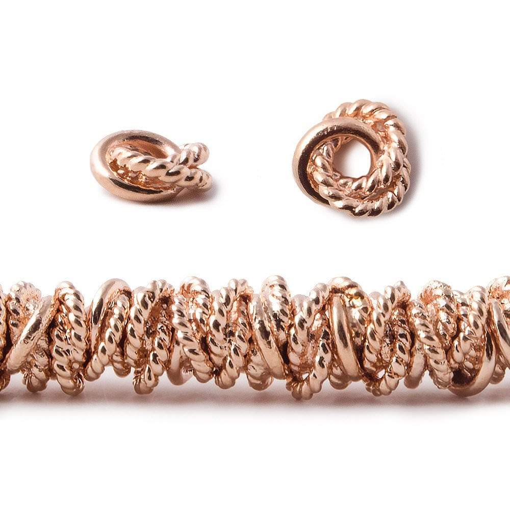 8mm Plain & Twist Mobius Large Hole Spacer Beads 8 inch Strand