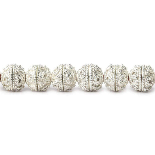 8mm Sterling Silver plated Copper Bead Cap Miligrain Circles
