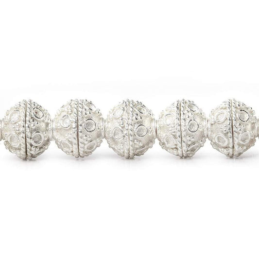 8mm Sterling Silver plated Copper Bead Cap Persian 8 inch 58 beads