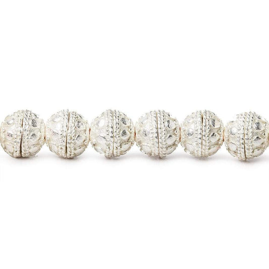 8mm Sterling Silver plated Copper Bead Cap Round Dots 8 inch 54 beads