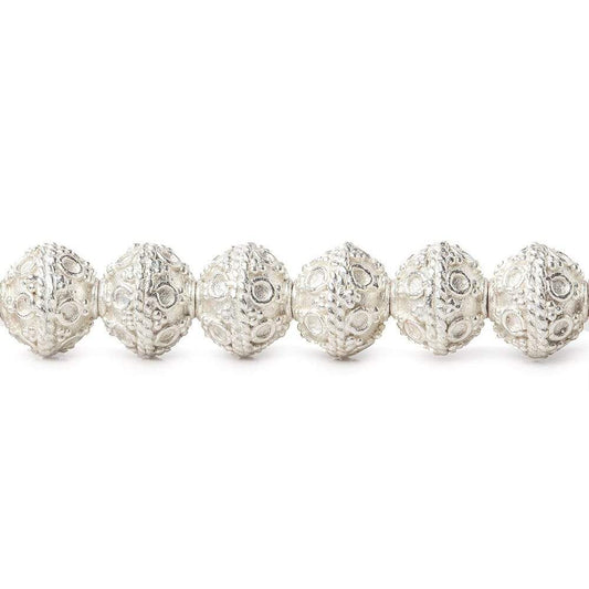 8mm Sterling Silver Plated Copper Bead Roval Persian Circle 8 inch 29 pcs