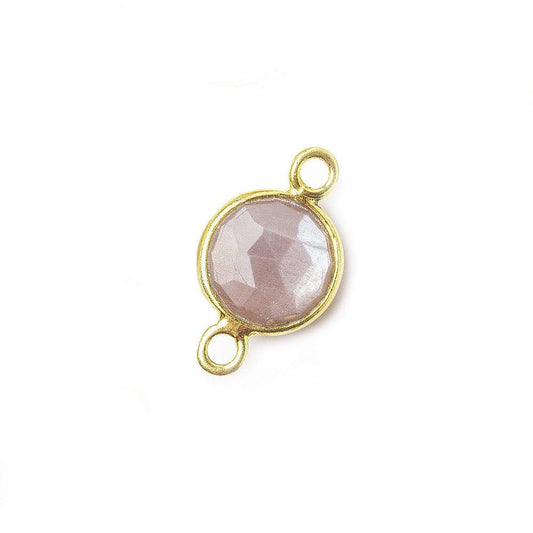 8mm Vermeil Bezel Grey Brown Moonstone faceteed coin Connector 1 piece