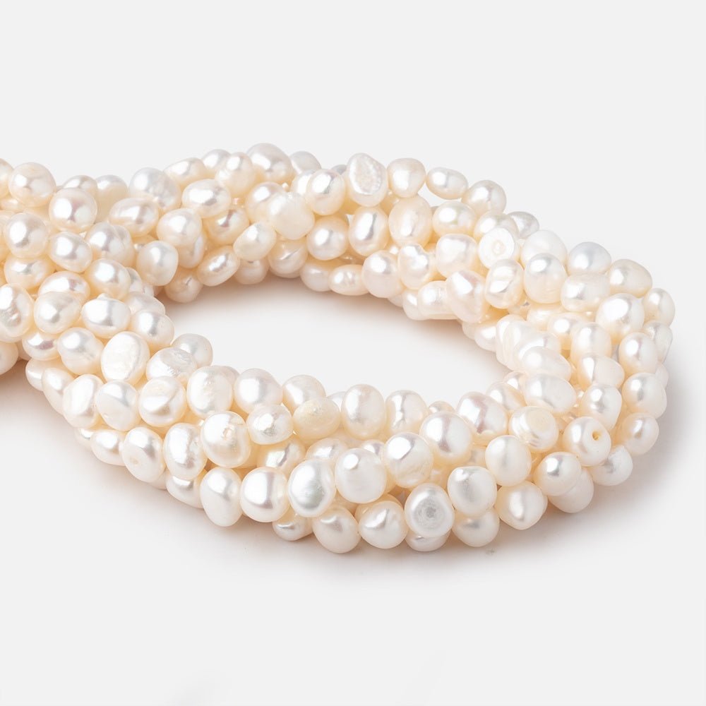 8mm White Baroque Freshwater Pearls 16 inch 55 pieces