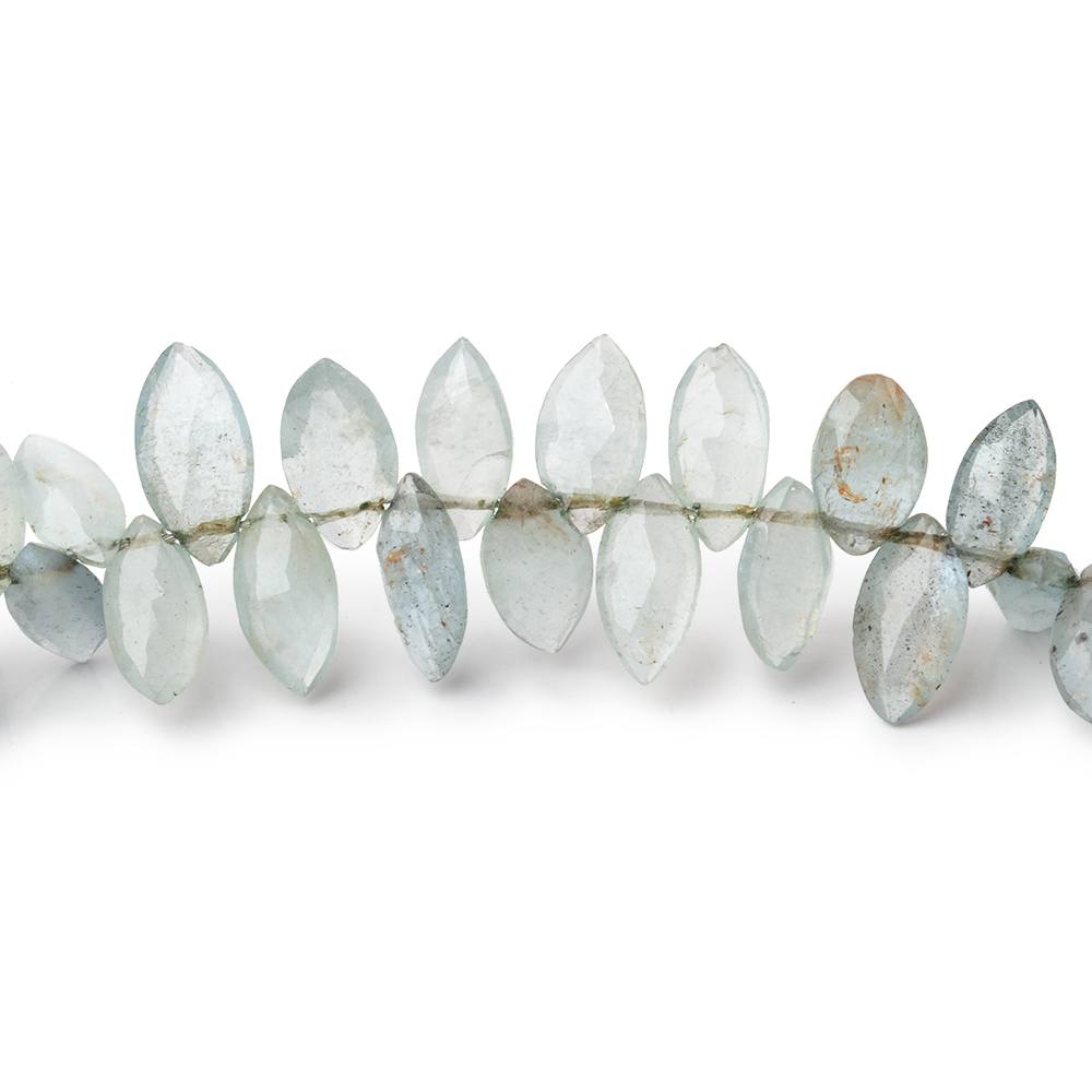 8x4-10x5mm Moss Aquamarine Faceted Marquise Beads 8 inch 74 pieces