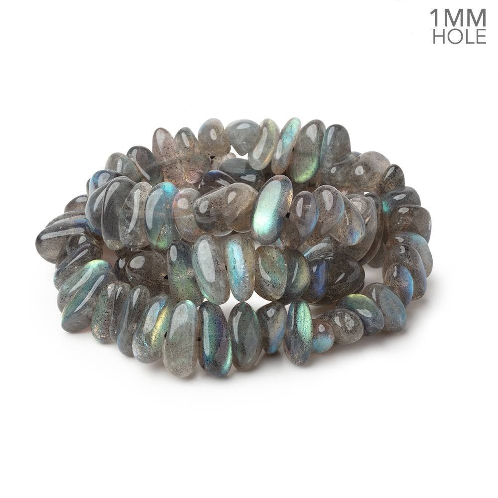 8x4-12x4.5mm Labradorite Plain Nugget 16 inch 96 Beads 1mm Hole AA