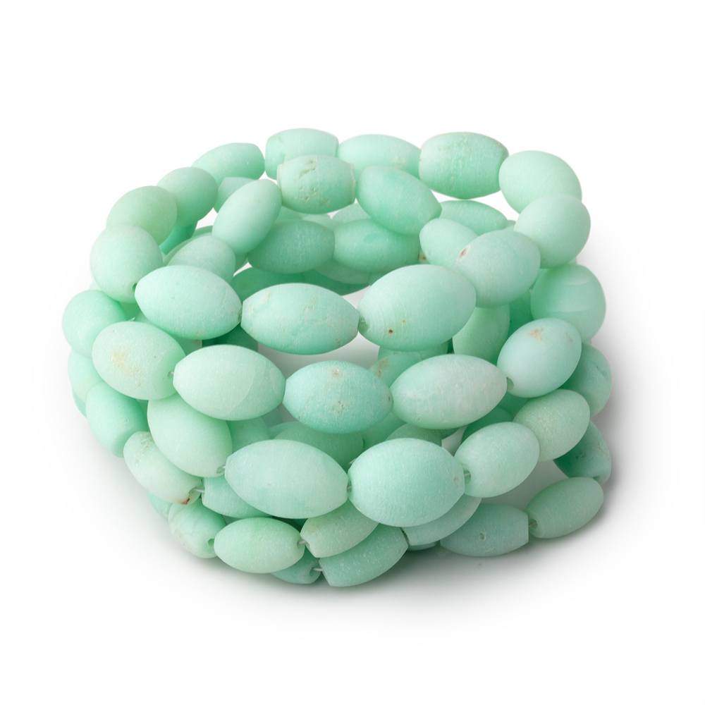 8x5-14x10mm Matte Prase Opal Plain Barrel Beads 18 inch 42 pieces AA