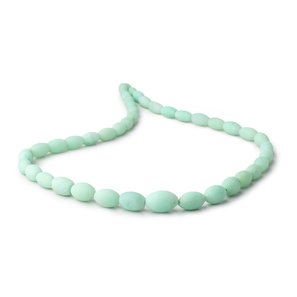 8x5-14x10mm Matte Prase Opal Plain Barrel Beads 18 inch 42 pieces AA
