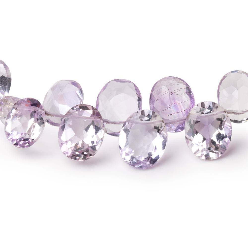 8x6-10x8mm Pink Amethyst Faceted Pear and Oval 4.5 inch 27 Beads AAA
