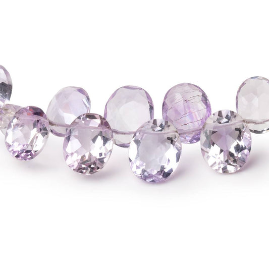 8x6-10x8mm Pink Amethyst Faceted Pear and Oval 4.5 inch 27 Beads AAA