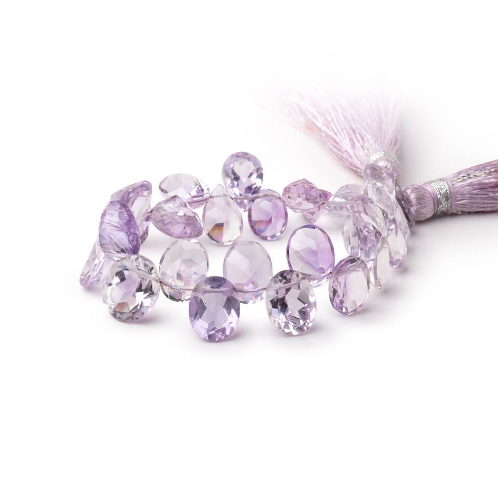 8x6-10x8mm Pink Amethyst Faceted Pear and Oval 4.5 inch 27 Beads AAA