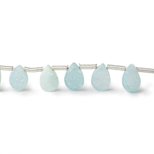 8x6-10x8mm Sky Blue Drusy Agate Pear Beads 8 inch 20 pieces