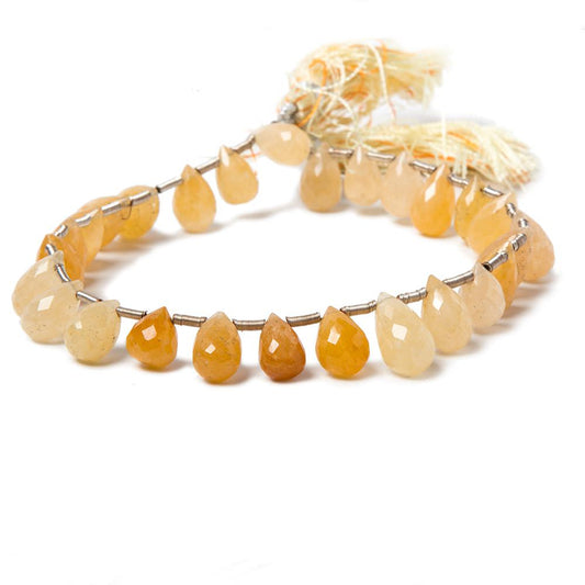 8x6-11.5x6.5mm Aragonite faceted tear drop beads 8 inch 23 pieces