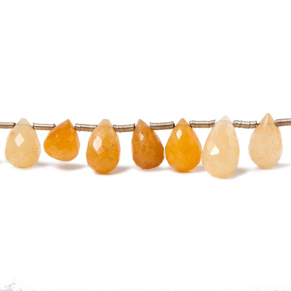 8x6-11.5x6.5mm Aragonite faceted tear drop beads 8 inch 23 pieces