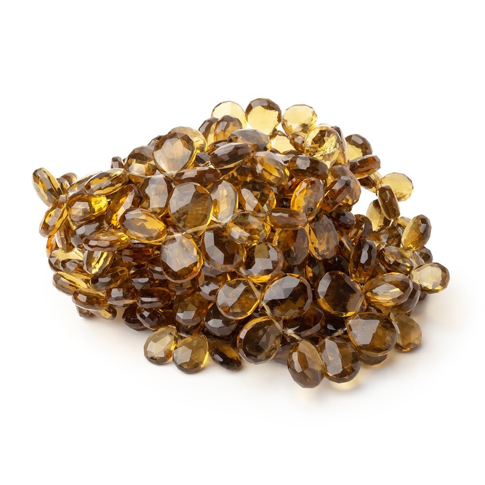 8x6-11x9mm Whiskey Quartz Faceted Pear 14.5 inch 106 Beads AA
