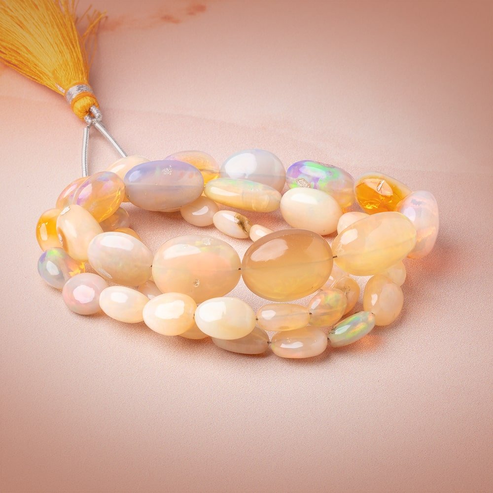 8x6-16x13mm Golden Ethiopian Opal Plain Nugget Beads 18 inch 43 pieces AA