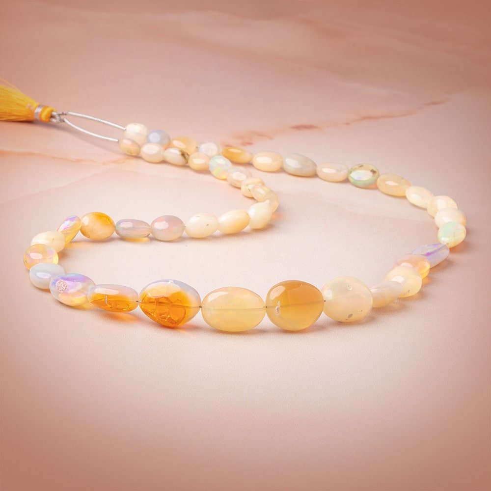 8x6-16x13mm Golden Ethiopian Opal Plain Nugget Beads 18 inch 43 pieces AA