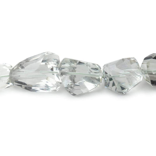 8x6-19x9mm Prasiolite faceted nugget beads 16 inch 32 pieces AAA