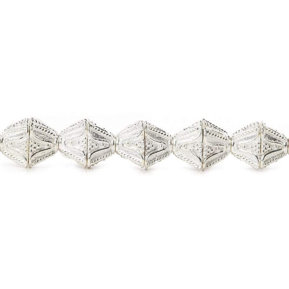 8x6mm Sterling Silver Plated Copper Square Bead Cap 8 inch 38 pcs