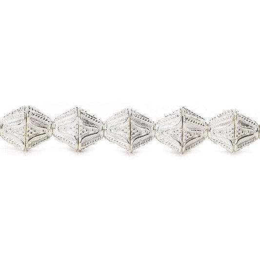 8x6mm Sterling Silver Plated Copper Square Bead Cap 8 inch 38 pcs