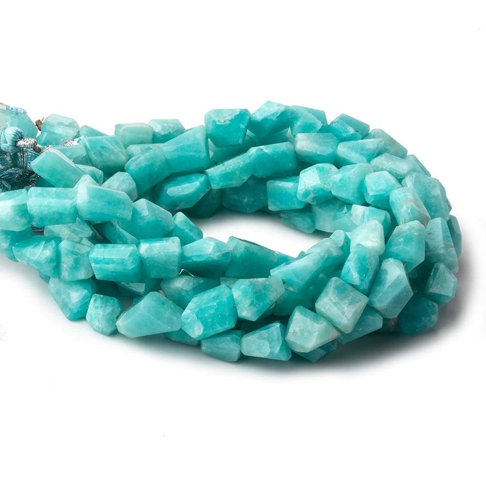 8x7-10x7mm Amazonite angular faceted nuggets 8 inch 22 pieces
