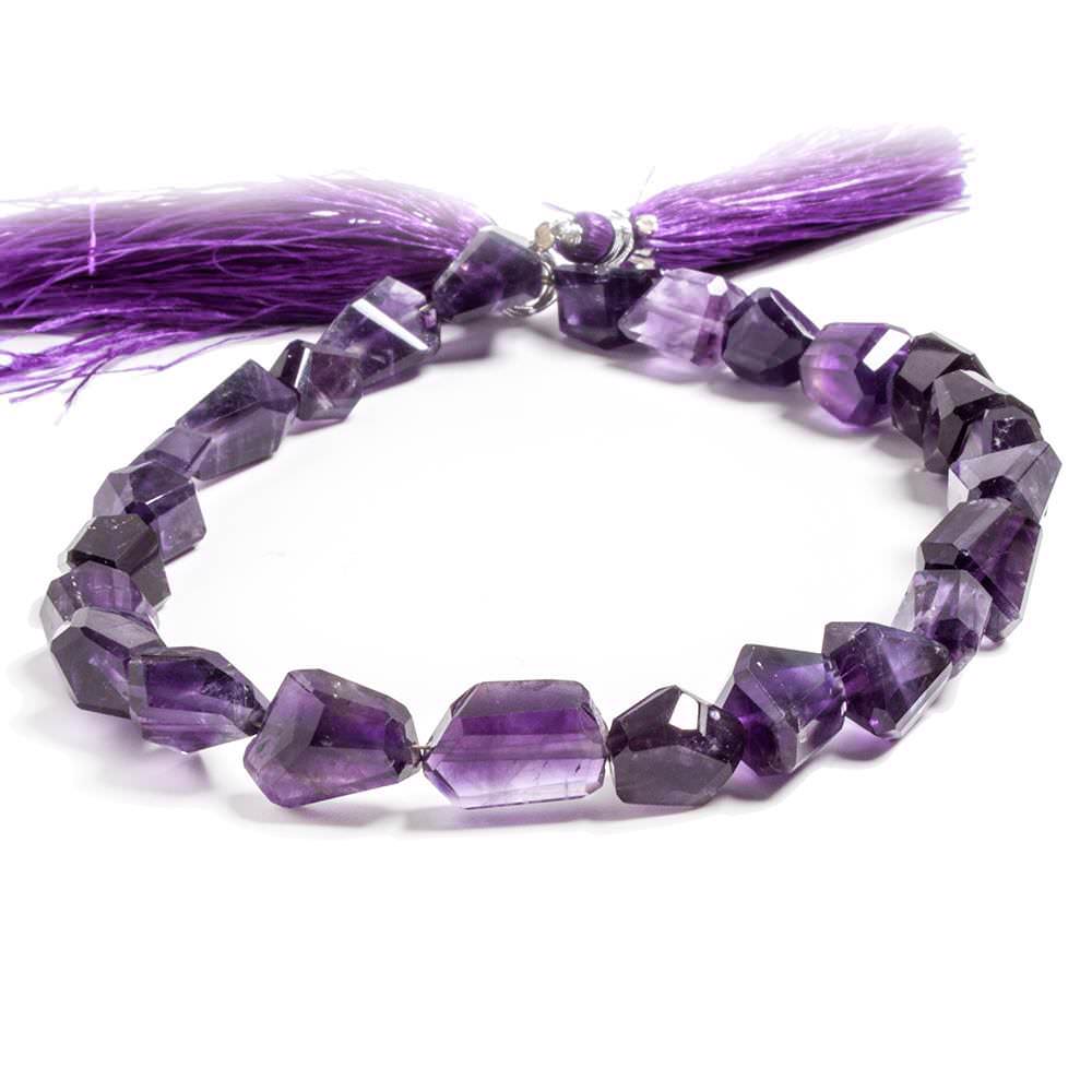 8x7-12x7mm Amethyst faceted nugget beads 10 inch 25 pieces