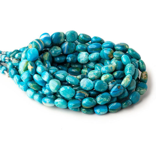 8x7-12x9mm Blue Peruvian Opalina Plain Nugget Beads 16 inch 37 pieces 1mm Hole