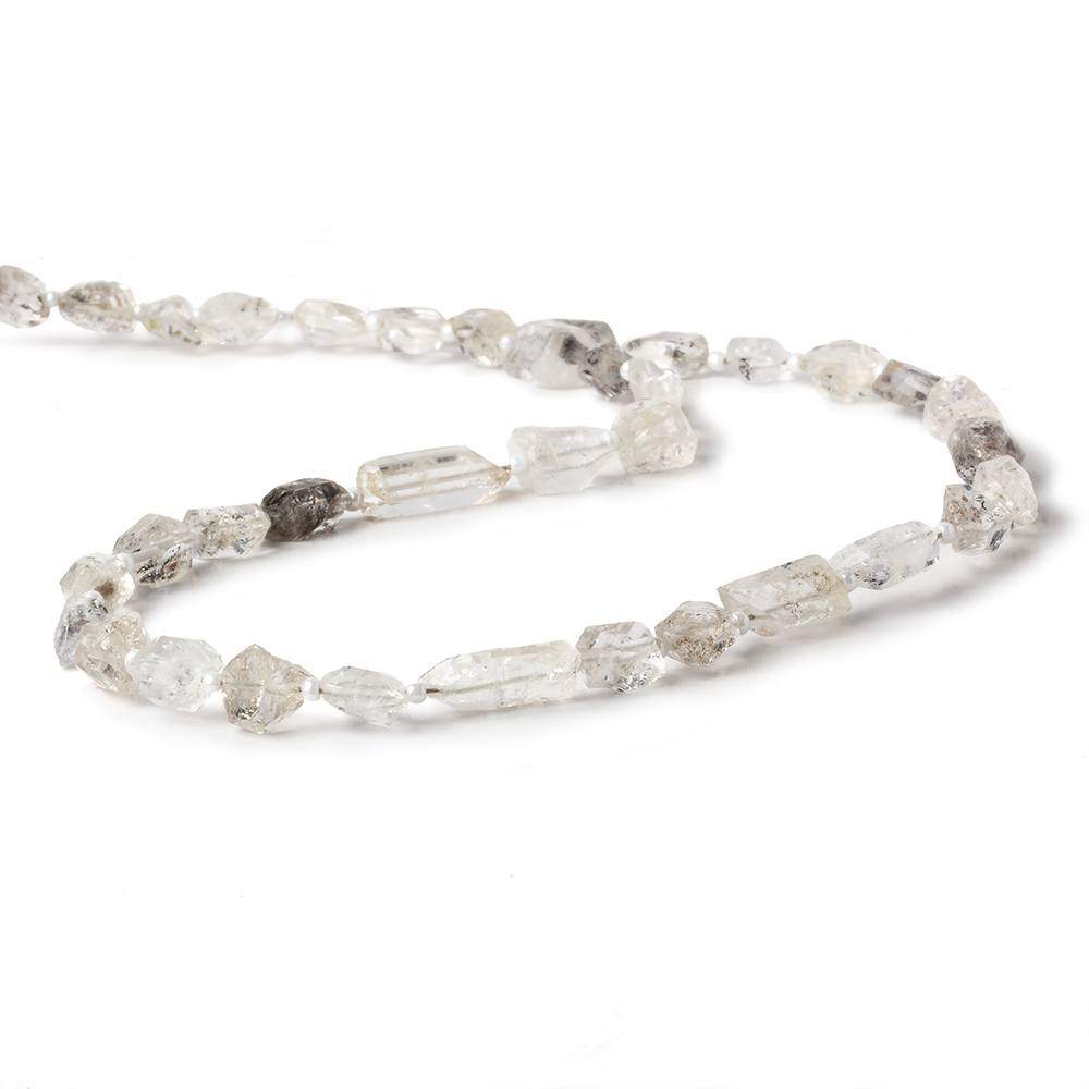 8x7-14x5mm Double Terminated Quartz Natural Crystal Beads 16 inch 42 pcs