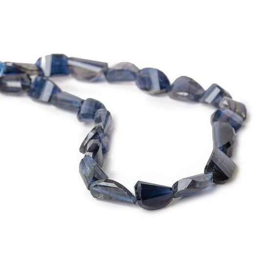 8x7-14x5mm Iolite Half Moon Barrel Faceted Beads 8.5 inch 22 pieces A
