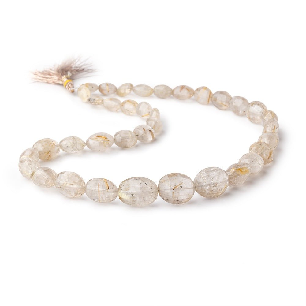 8x7-15x12mm Rutilated Quartz Faceted Ovals 16 inches 36 beads